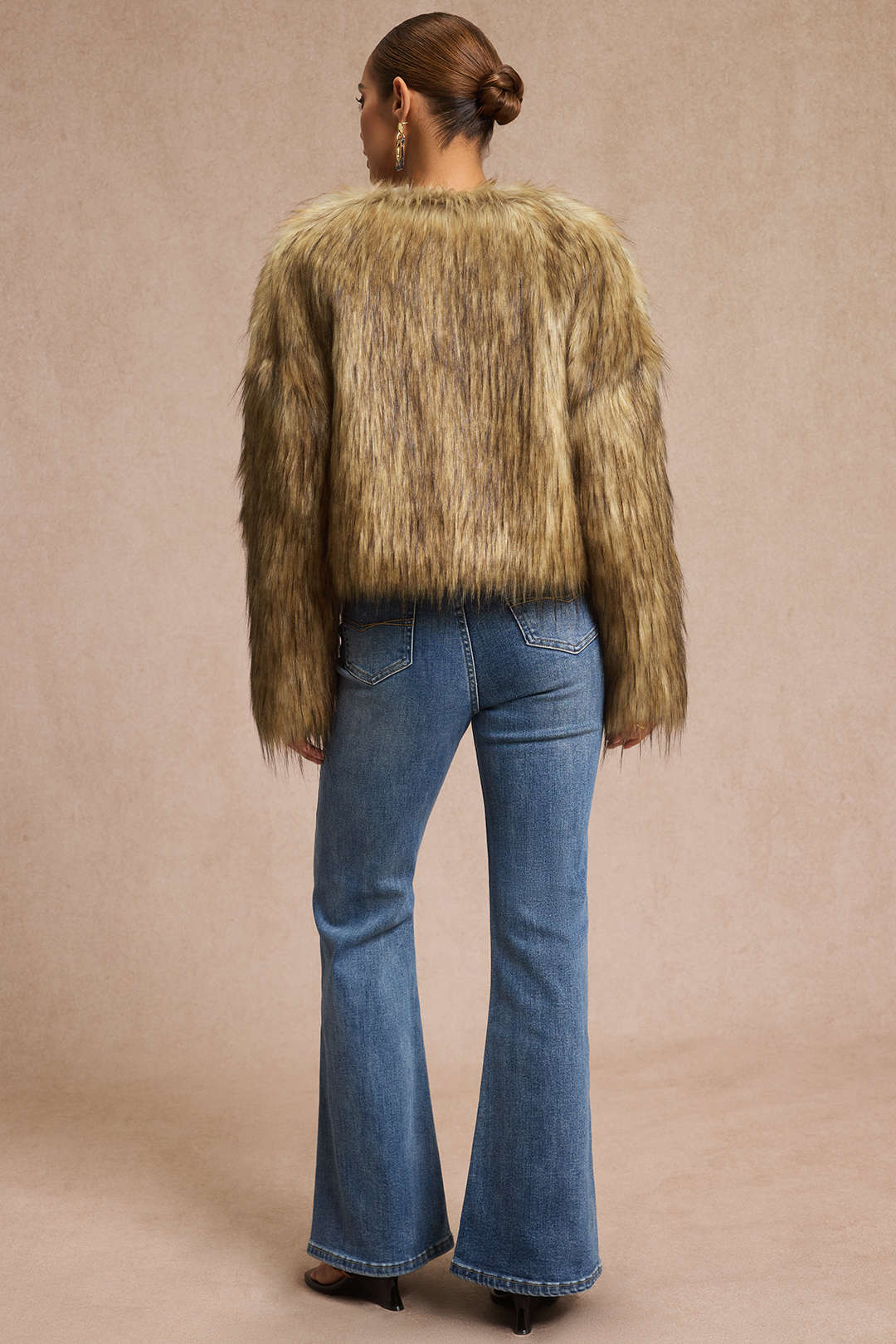 Faux Fur Long Sleeve Jacket