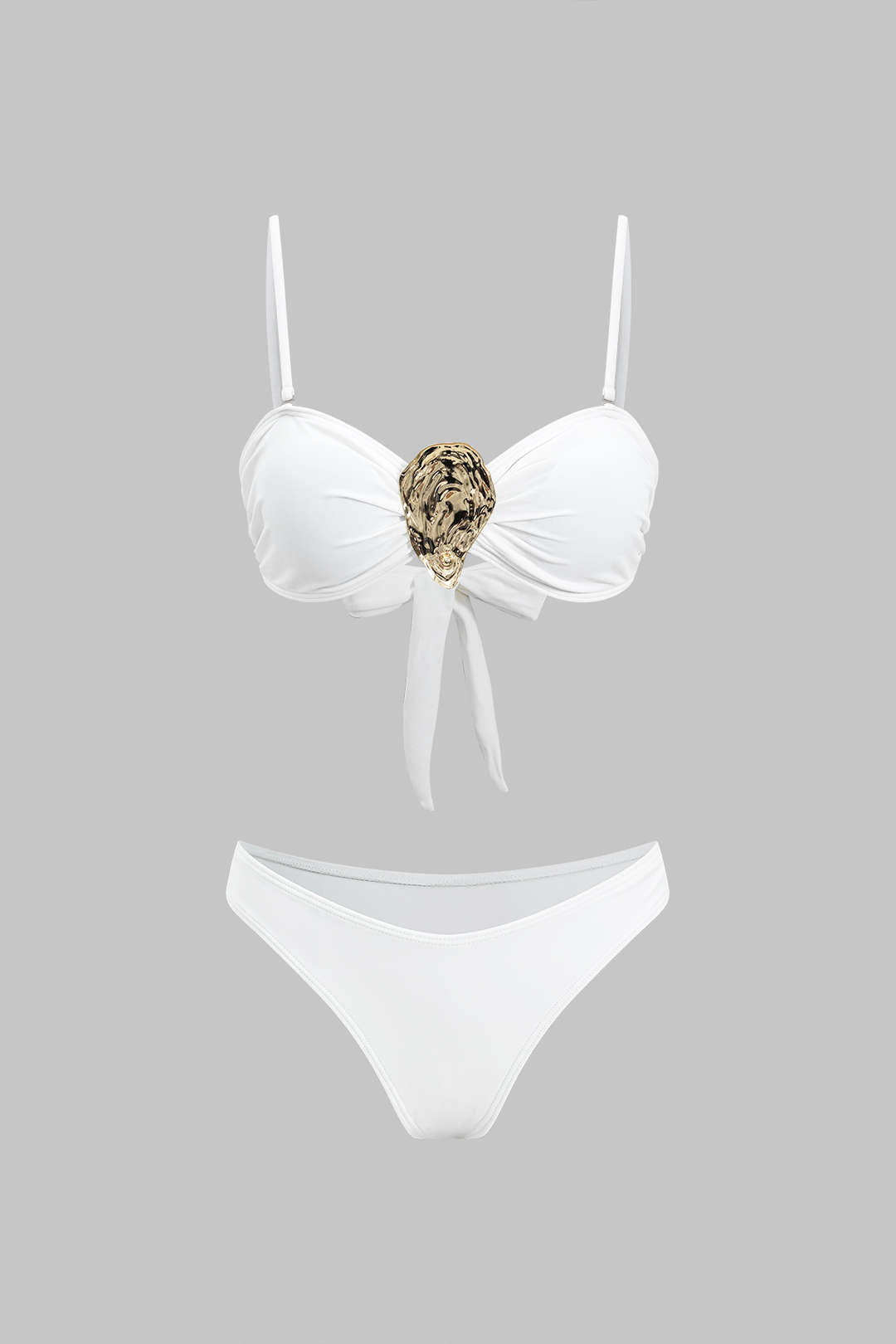 Ensemble de bikini à cravate à ruche métallique