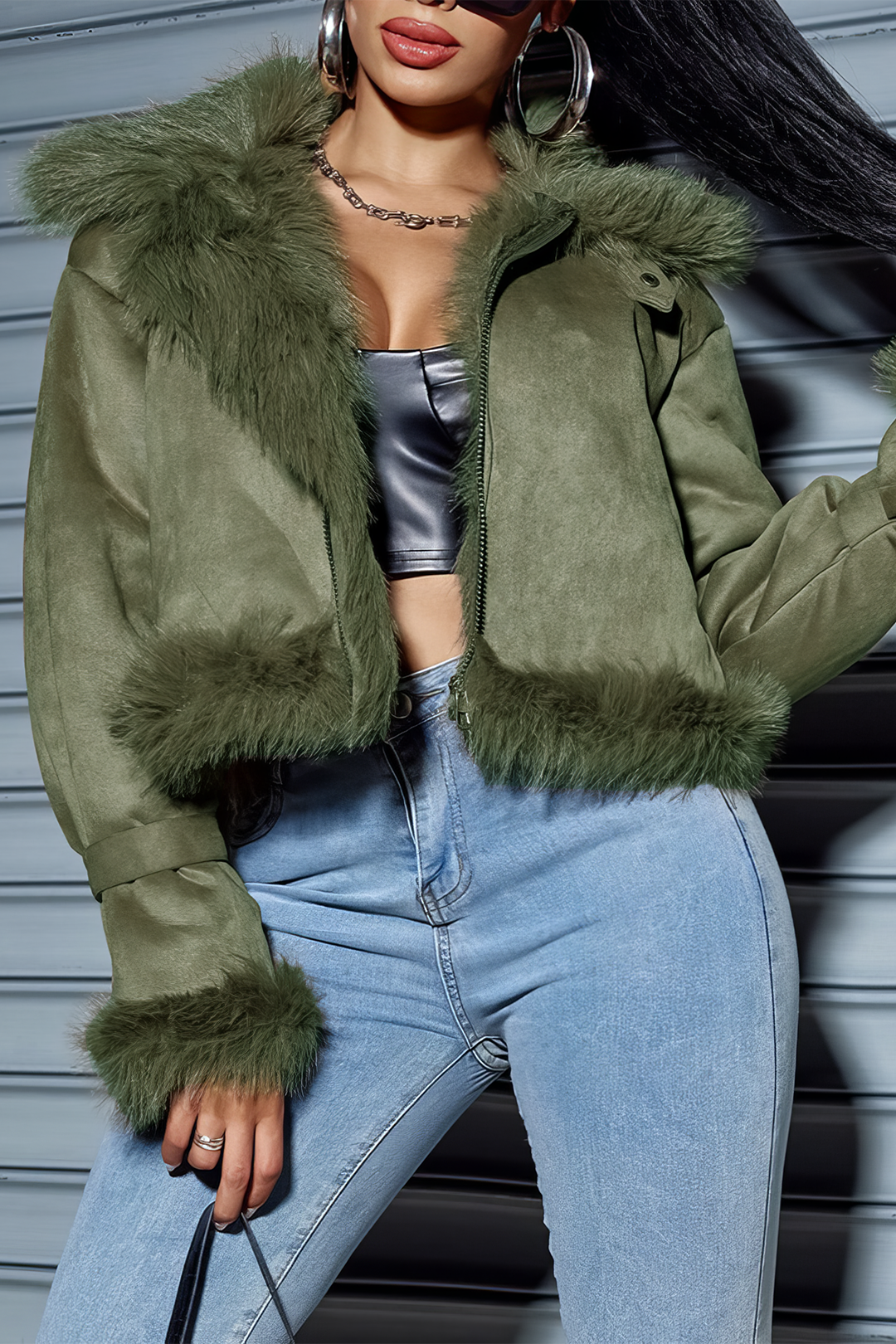 Faux Fur Crop Jacket