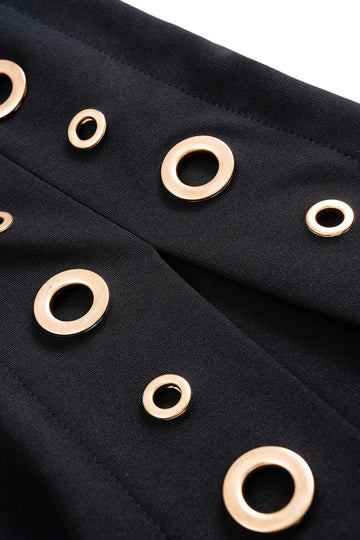 Plus Size Metallic Eyelet High Slit Sleeveless Maxi Dress