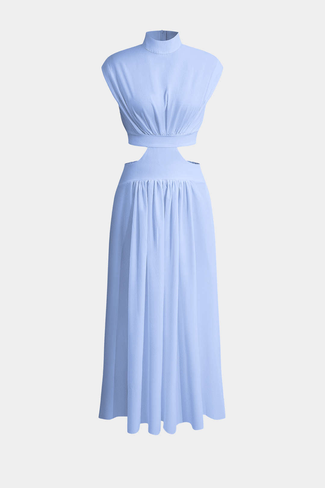 Robe maxi plissée coupée au cou