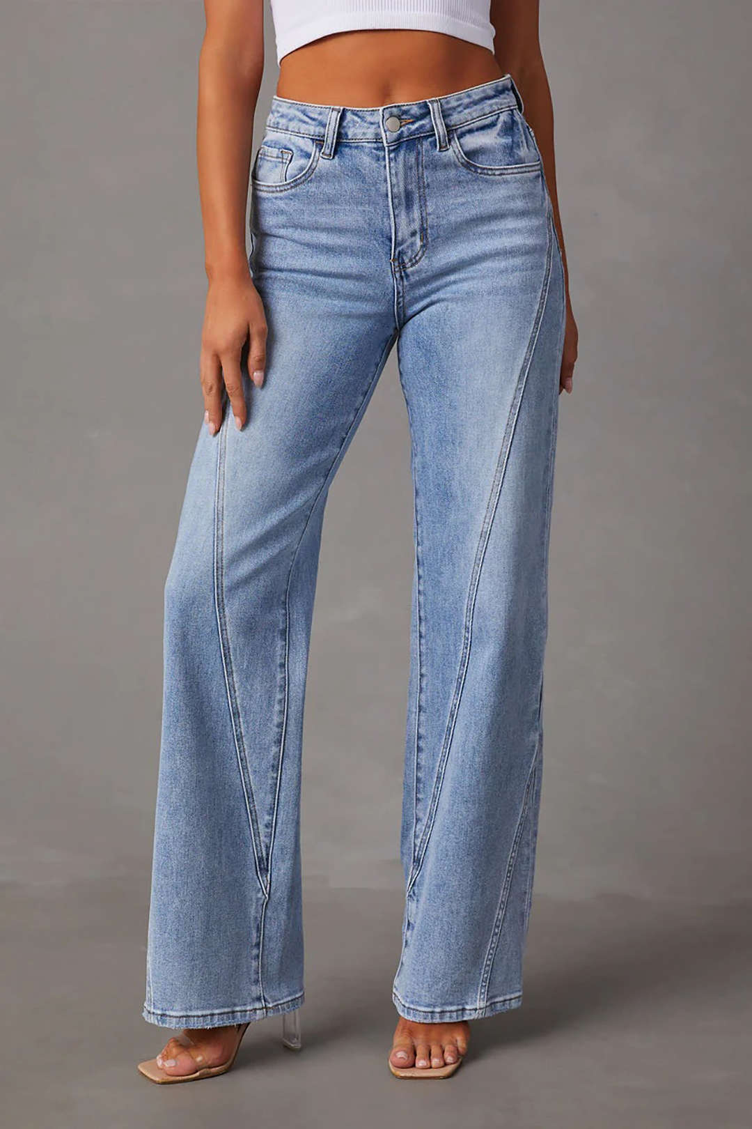 Faded Straight Leg Jeans