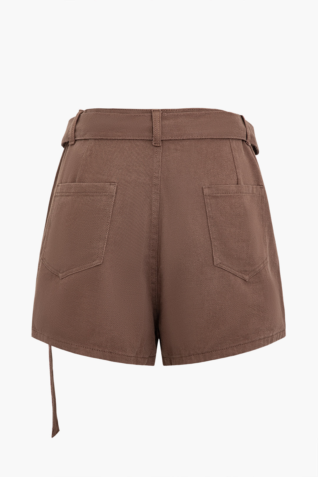 Belt Flap Pocket Denim Mini Skirt