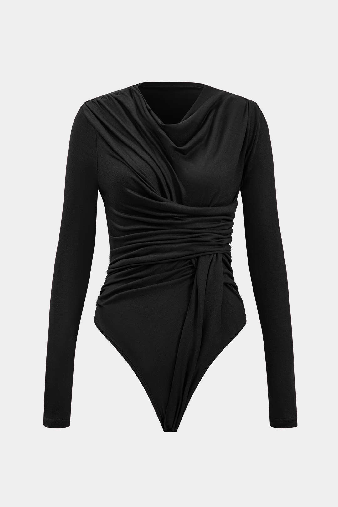 Gebreide ruches met lange mouw bodysuit