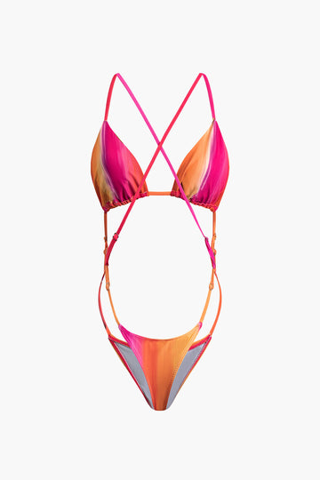 Ombre Criss Cross One-Piece Swimsuit