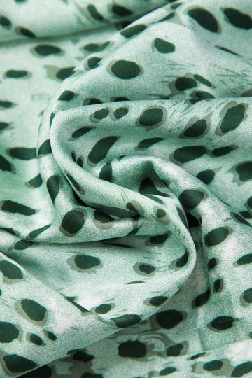 Leopard Drawstring Slit Skirt