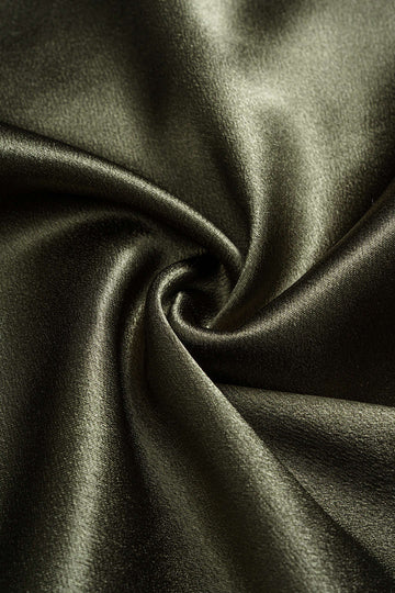 Plus Size Satin Button Draped Cowl Neck Short-Sleeve Top