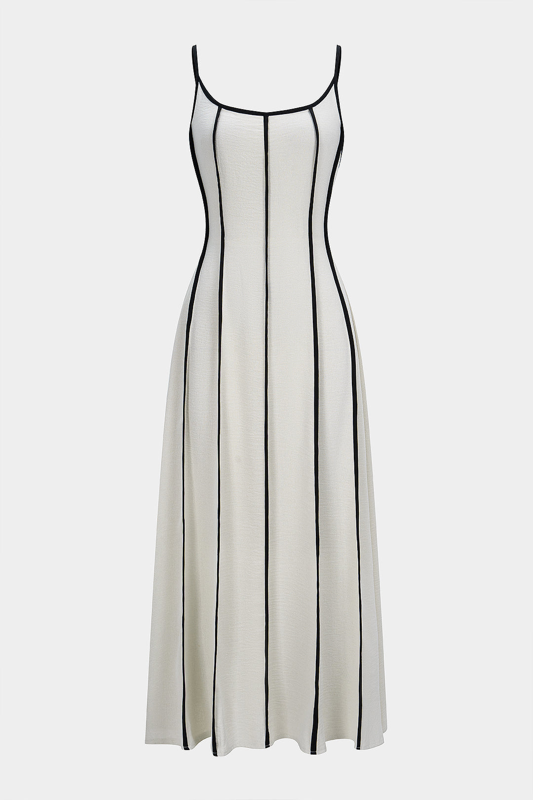 Contrast Tie-Back Backless Slip Sleeveless Maxi Dress – Micas