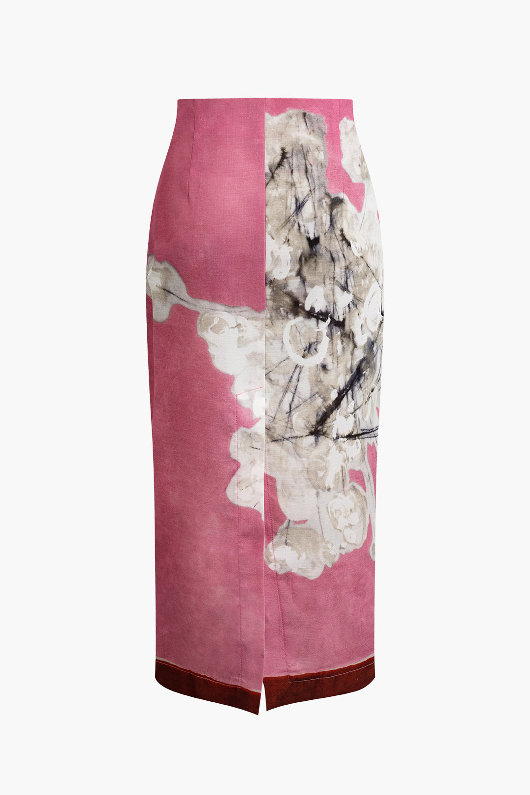Abstract Print Split Midi Skirt