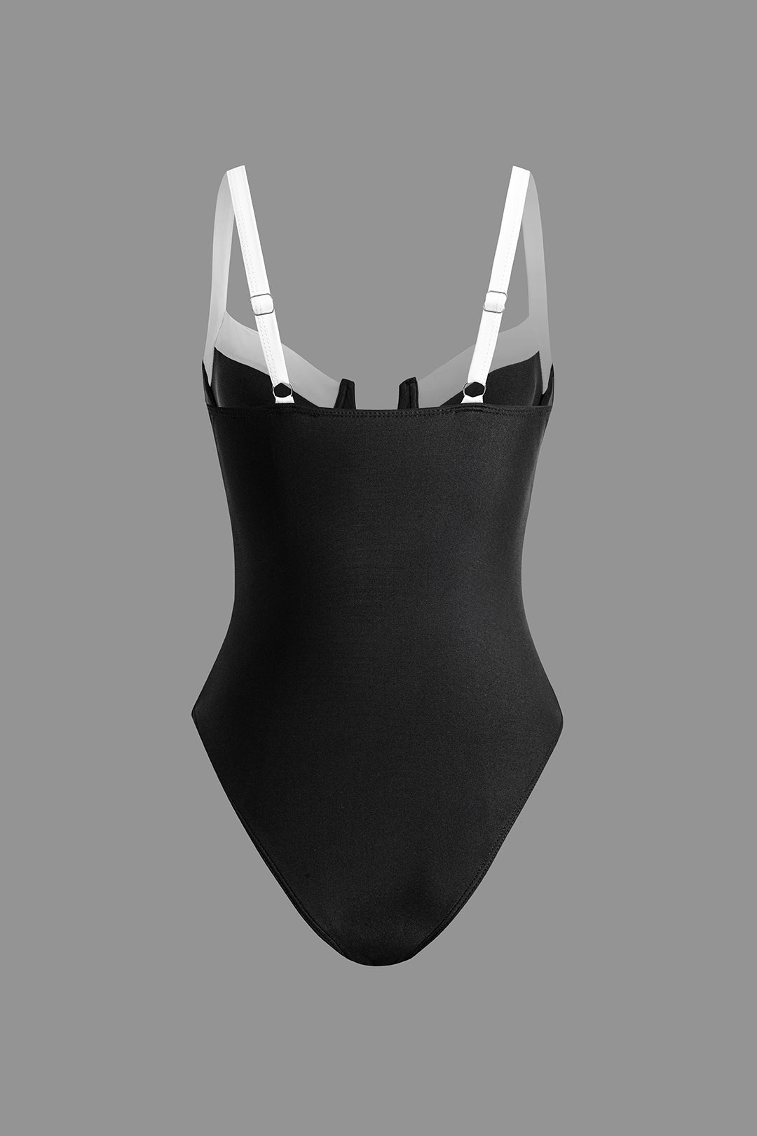 Contrast Bustier Tummy Control One-Piece Swimsuit