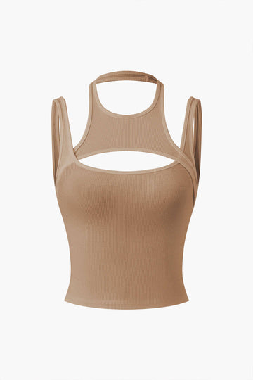 Cut Out Halter Tank Top