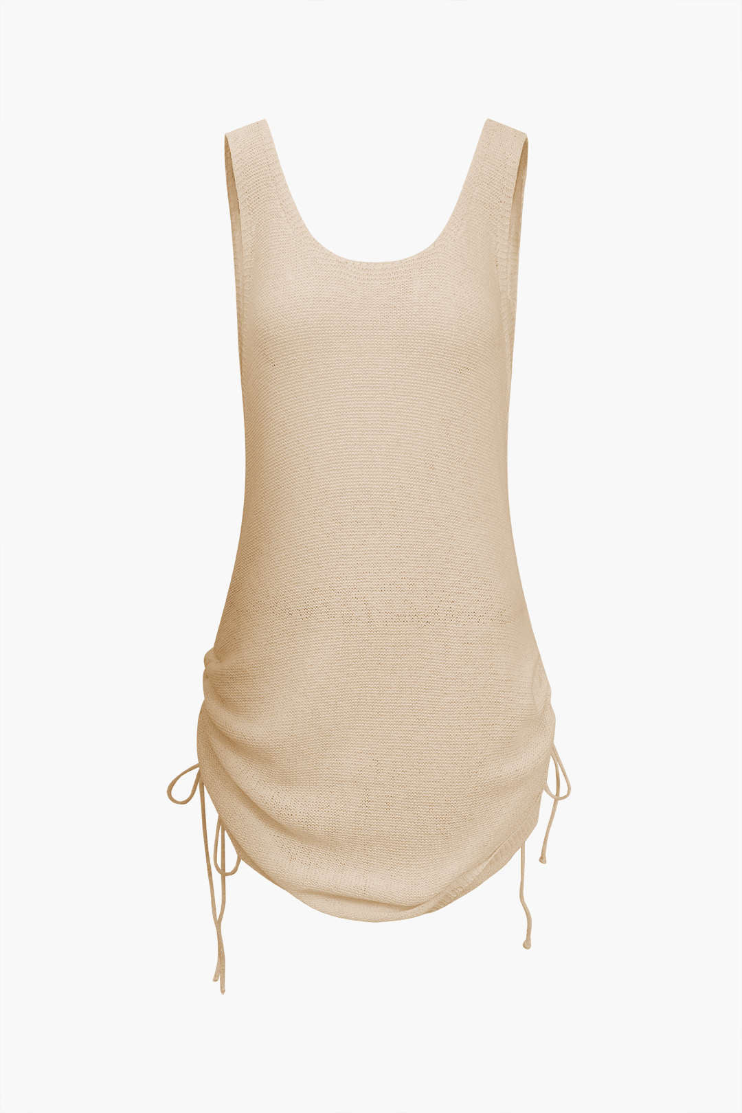 Drawstring Backless Tank Mini Dress