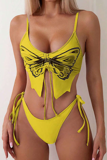 Butterfly Pattern Bikini Set