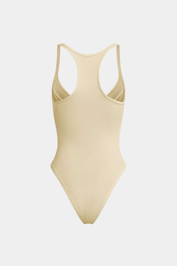 Basic Solid Bustier Bodysuit med djup V-hals