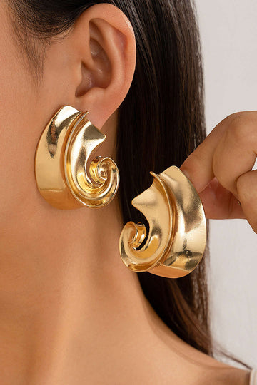 Metal Conch Shell Pattern Earrings