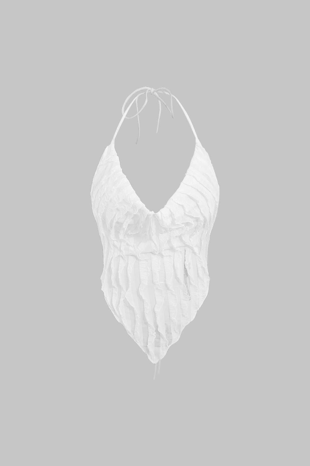 Ruffle tie halter backless cowl λαιμός κορυφή και γραβάτα χρωστική μίνι φούστα σετ