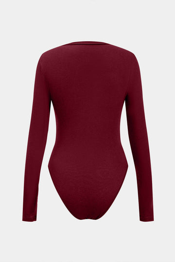 Gebreide ruches met lange mouw bodysuit