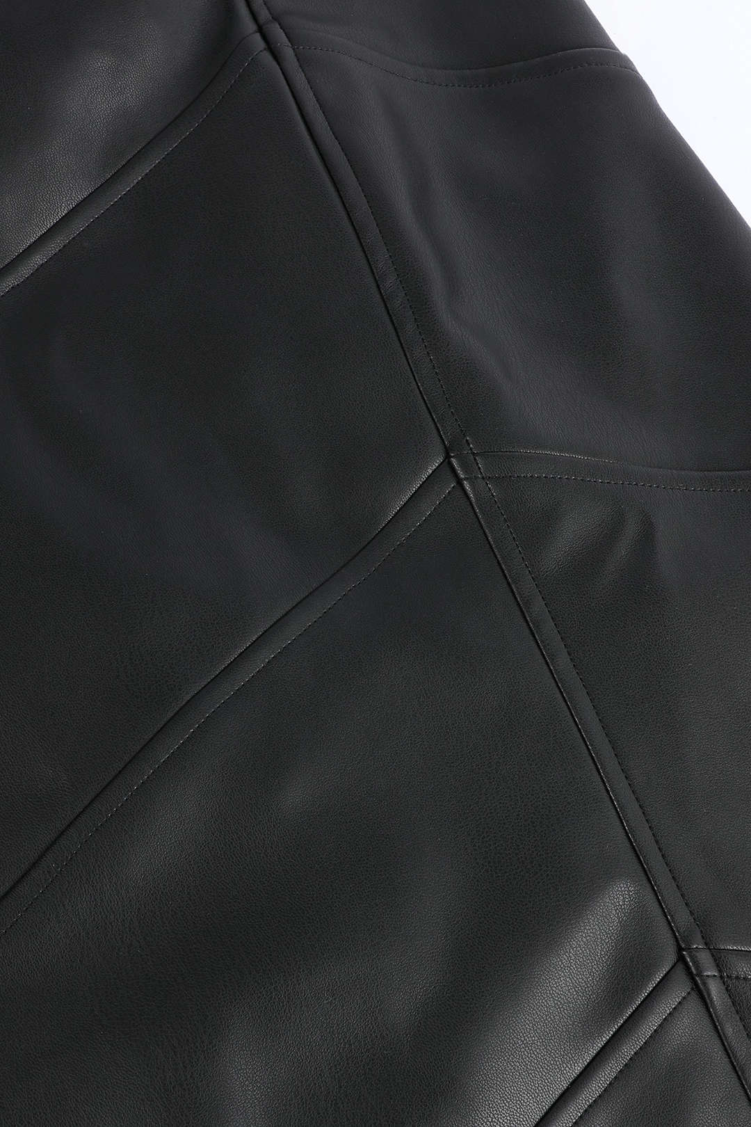 Seam Detail Faux Leather Midi Skirt