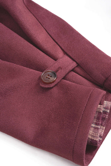 Plaid Print Suede Patchwork Pants