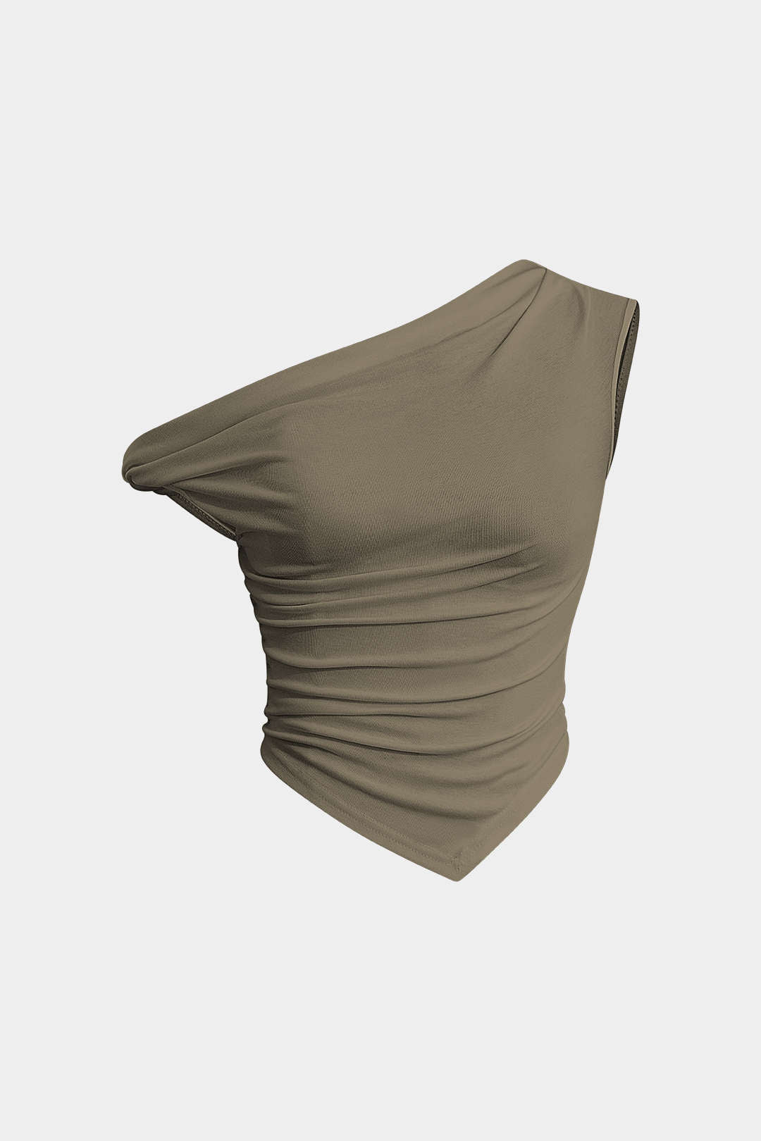 Basic Asymmetrical Twist Ruched T-särk