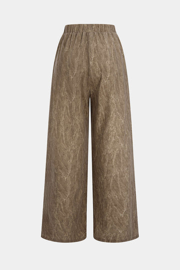 High Waist Washed Trousers
