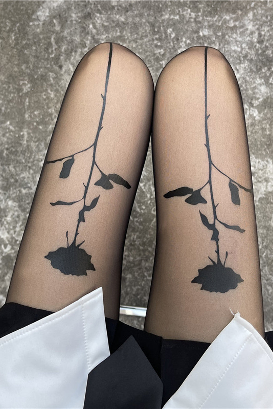 Rose Floral Pattern Tights