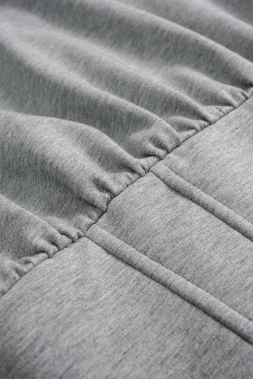 Tie-Back Asymmetrical Shoulder Corset Waist Sweatshirt