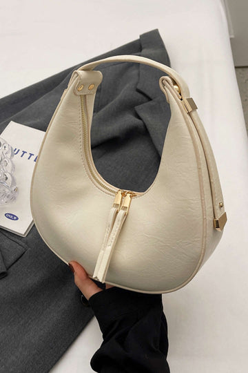 Faux Leather U-shaped Shoulder Bag