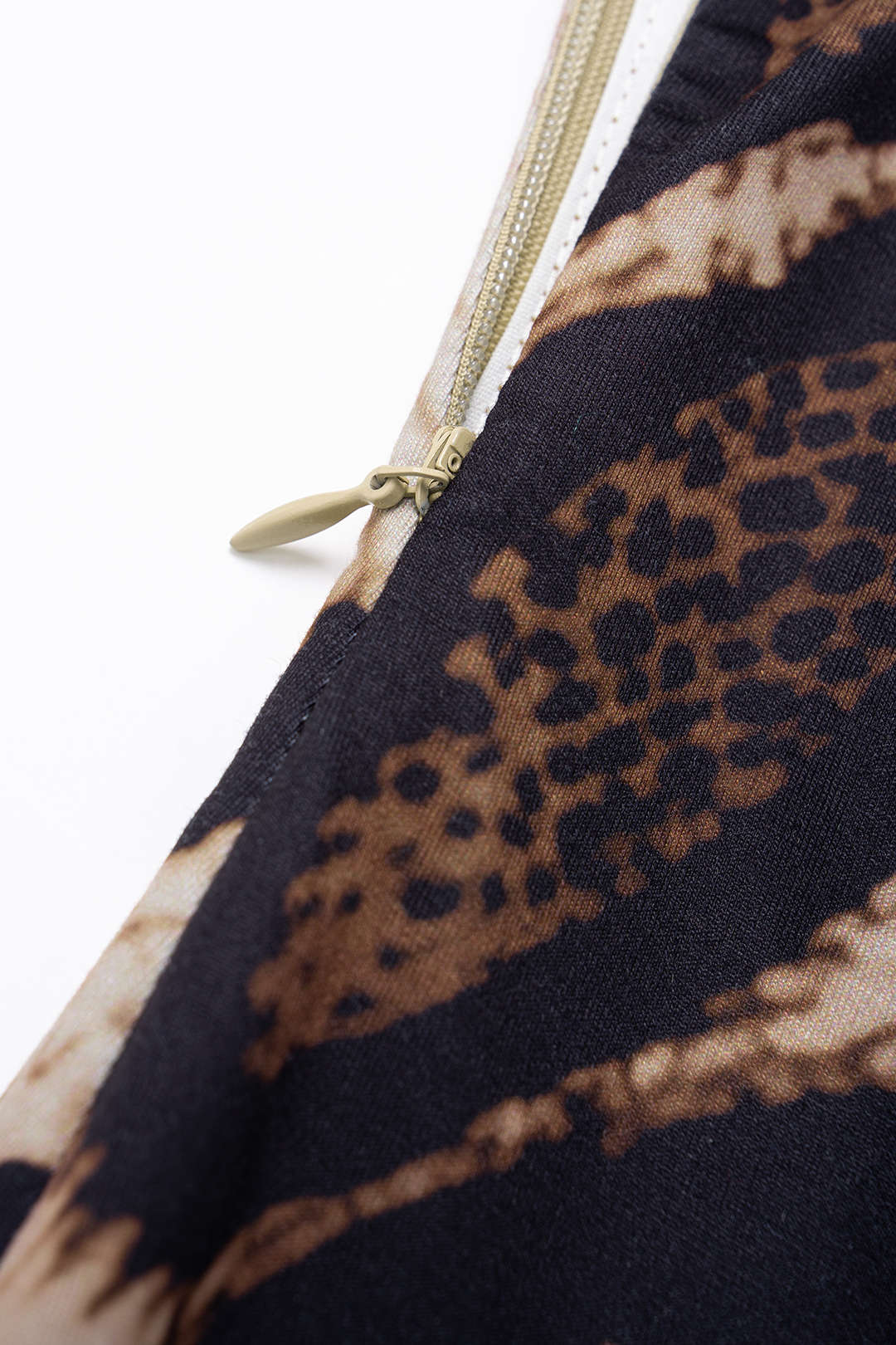 Leopard Print Mock Neck Tie Back Corset Sleeveless Maxi Dress