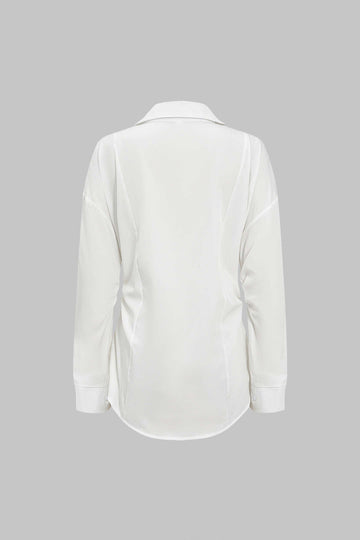 Solid knop met lange mouwen shirt