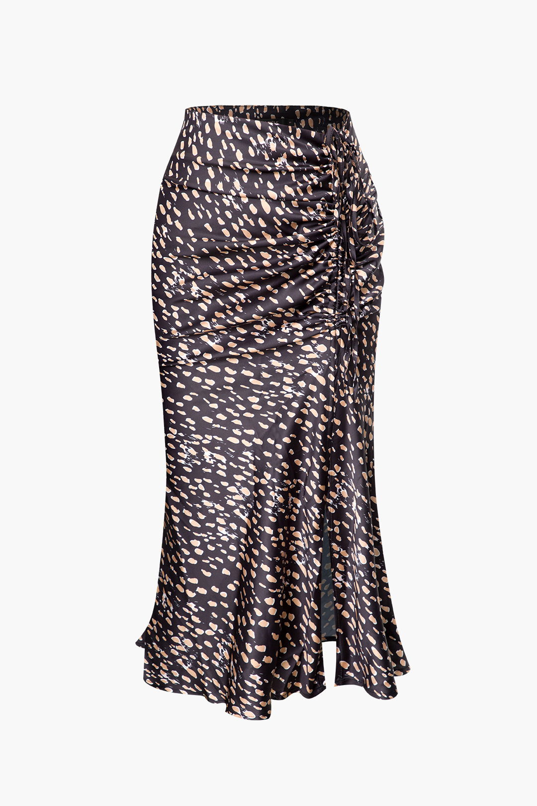 Leopard Drawstring Slit Skirt – Micas