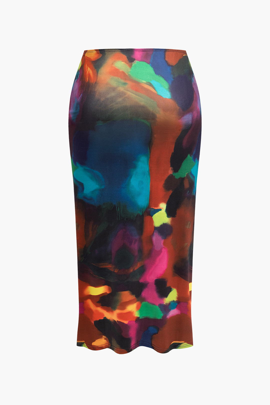 Plus Size abstrakt print midi-nederdel