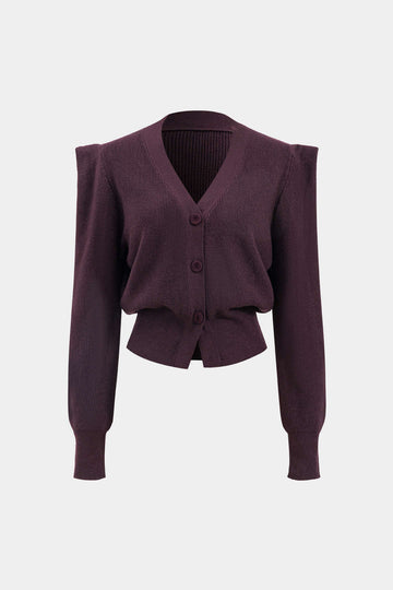 Sticka knapp V-Neck Cardigan