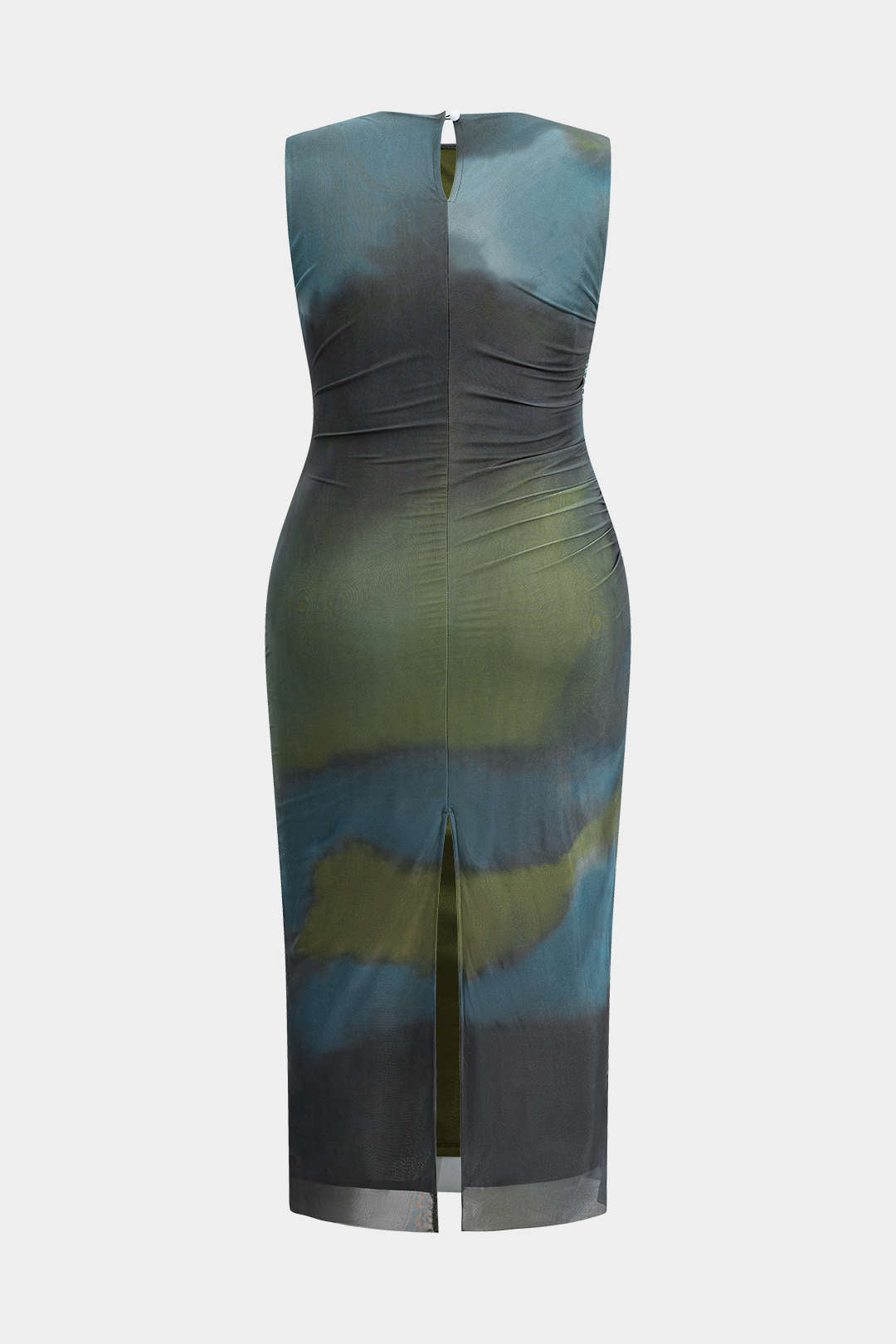 Plus w rozmiarze Ombre Print Ruched Maxi sukienka