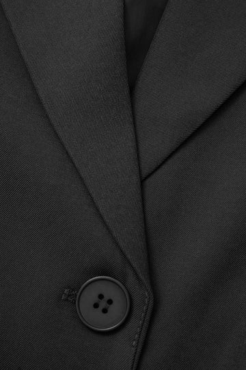 Button Flap Pocket Back Split Blazer