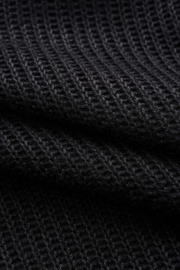 Knit Patchwork Ribbed Long-Sleeve Top