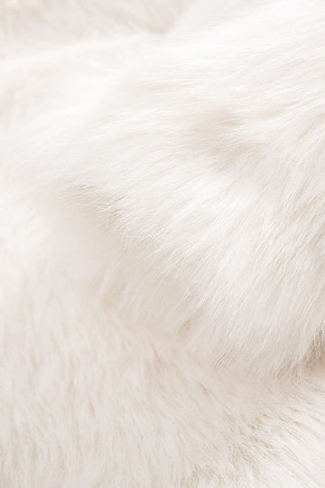 Faux Fur Round Neck Cropped Coat