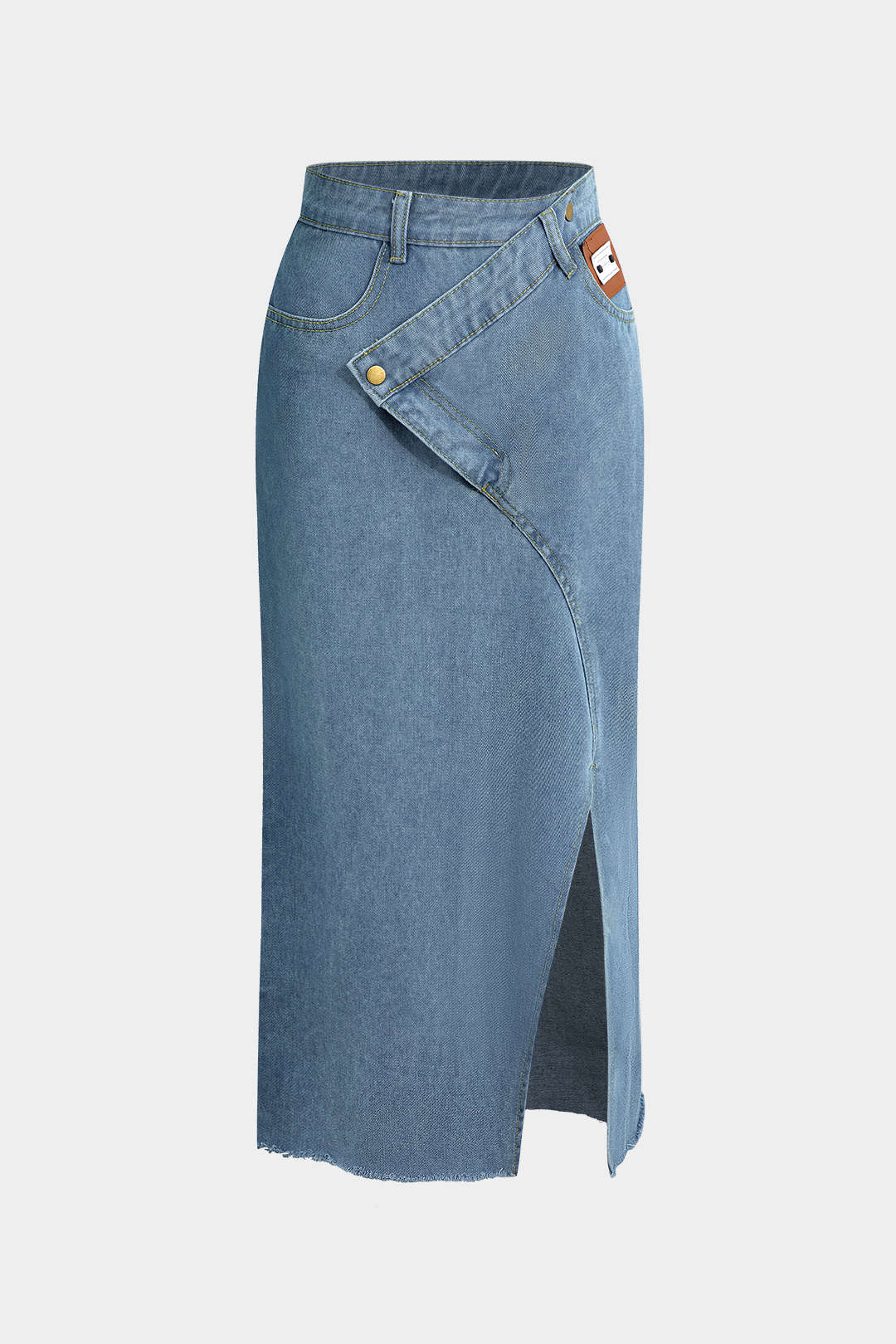 Zabaliť rozdelenie denim midi sukňa