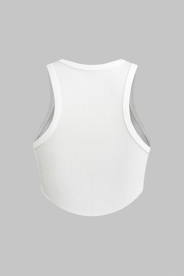 Letter afdrukken Crop Tank Top