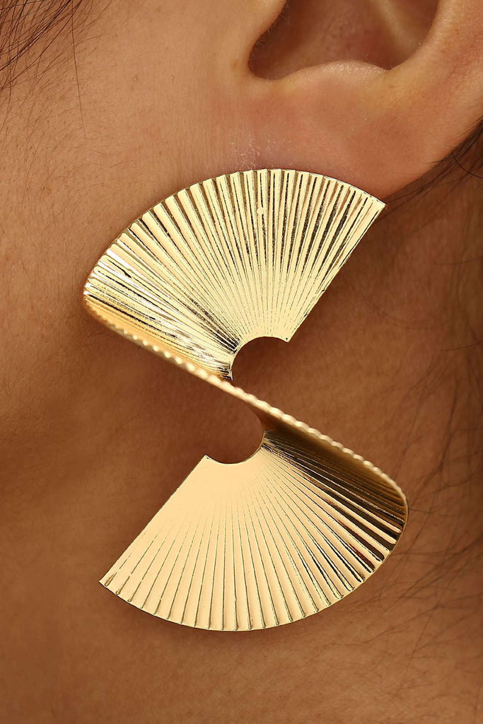 Pleated Metal Earrings - decent-life
