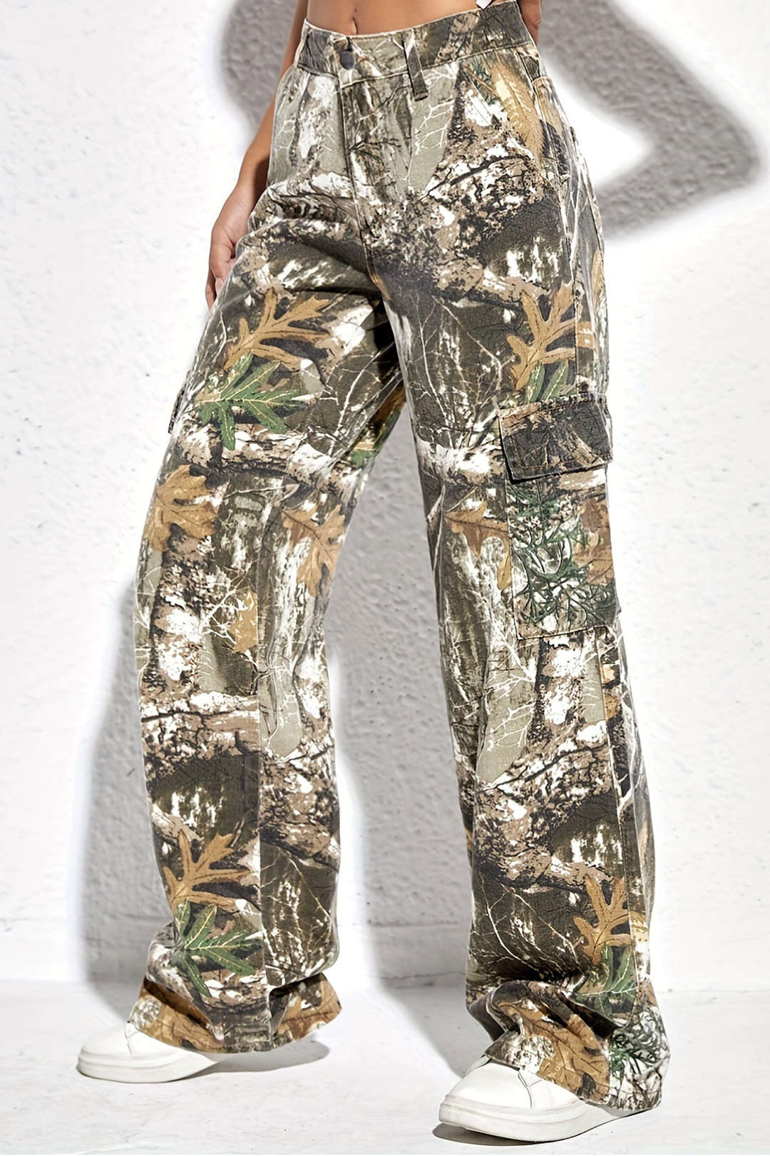Abstract Print Straight Leg Jeans