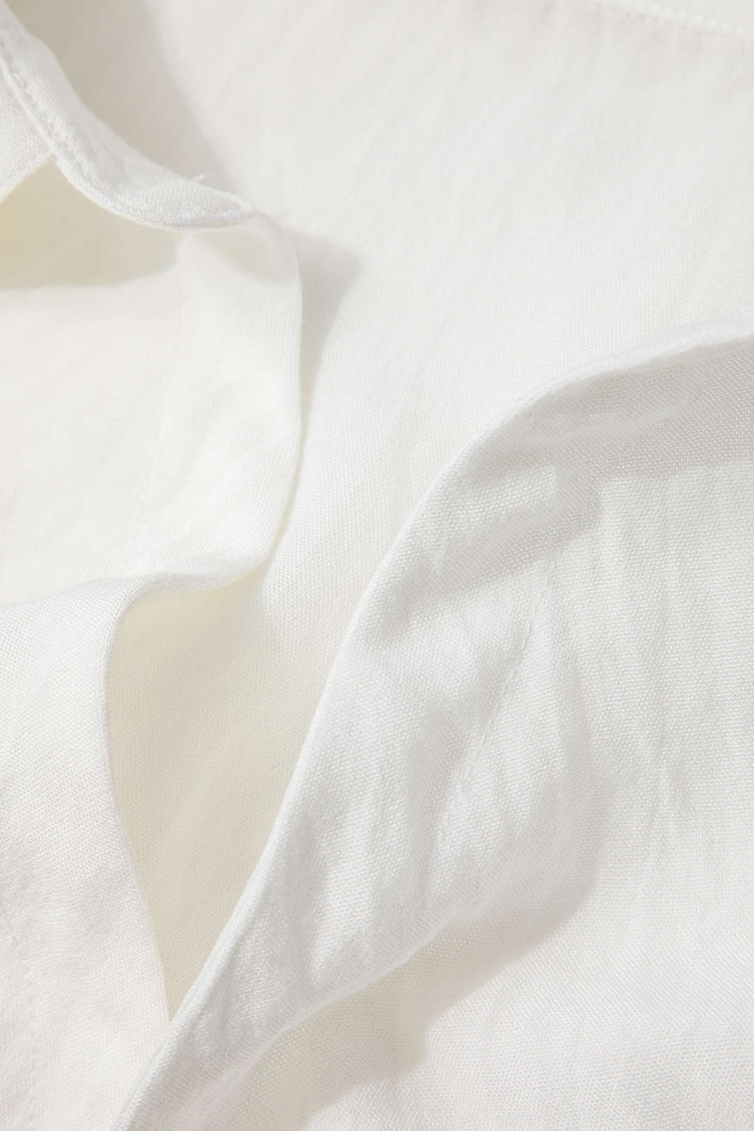 Linen-Blend Twist Long Sleeve Shirt