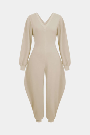 V-Neck Long Sleeve Jumpsuit