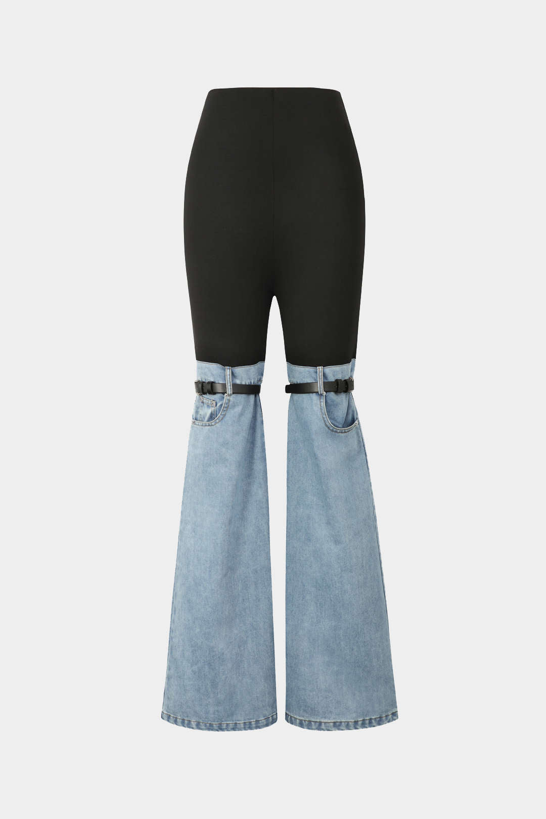 Denim Hybrid Flare Leg Pants