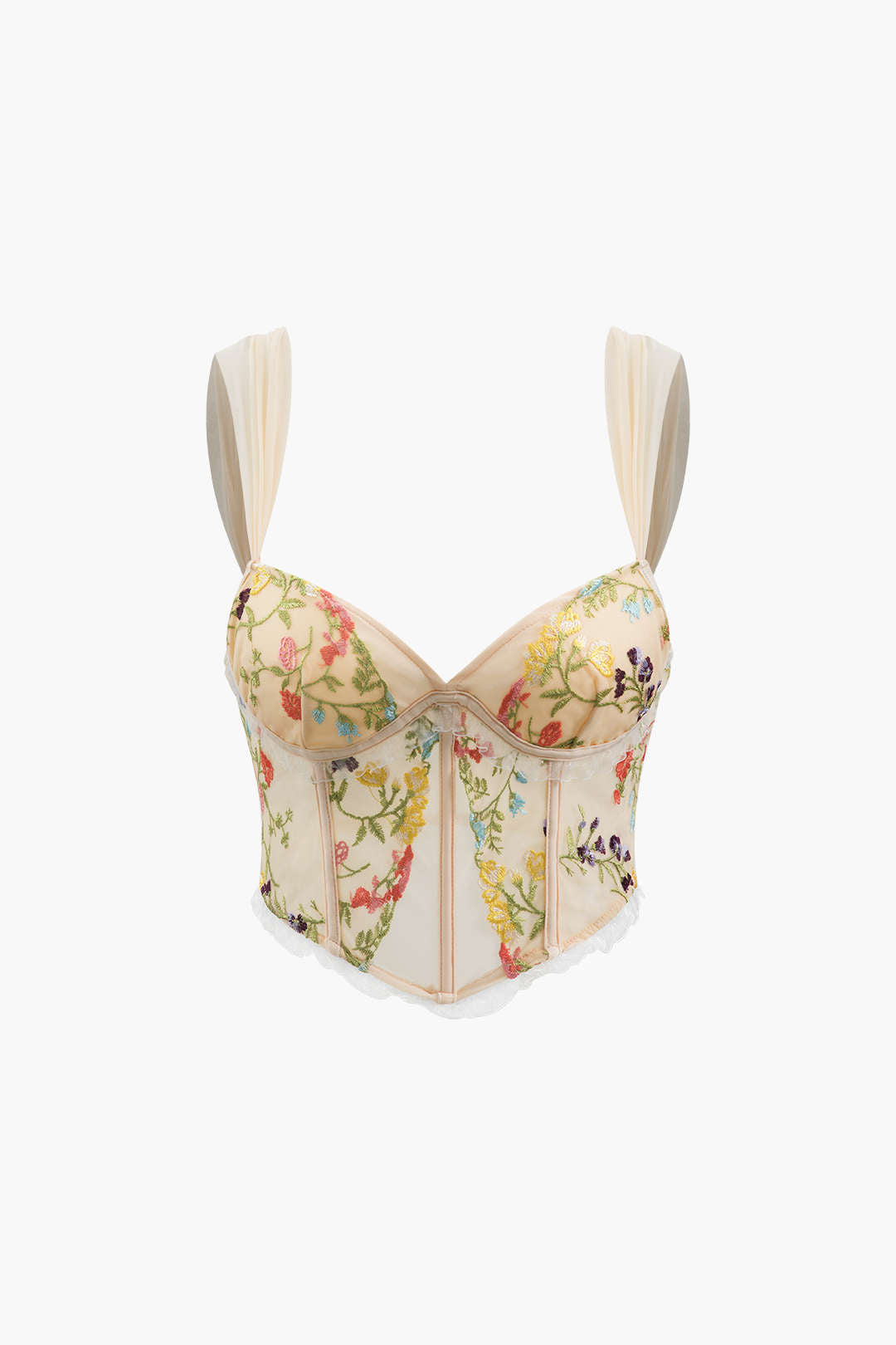 Floral Embroidered Corset Cami Top – Micas