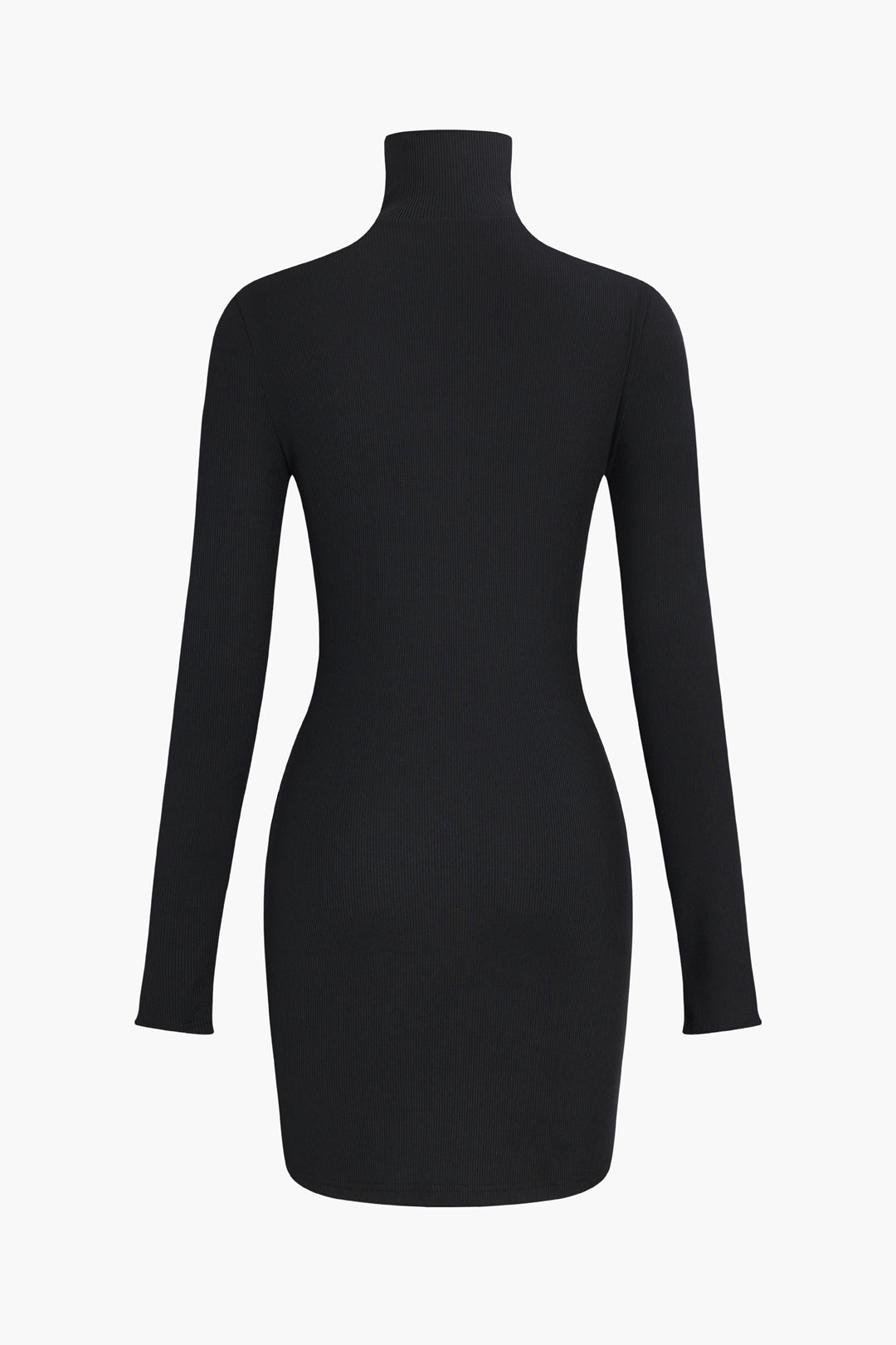 Cut Out Long Sleeve Turtleneck Mini Dress