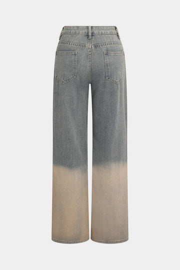 Denim Faded Straight Leg Jeans