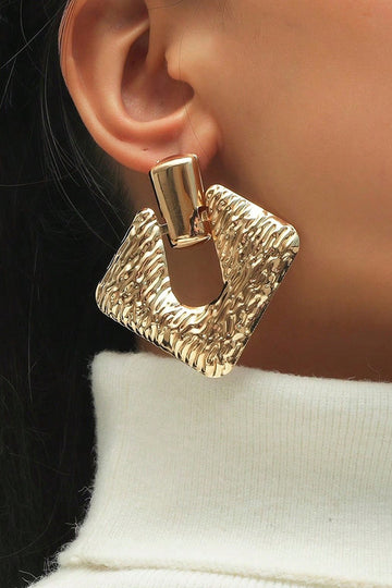 Metal Square Hollow Out Earrings
