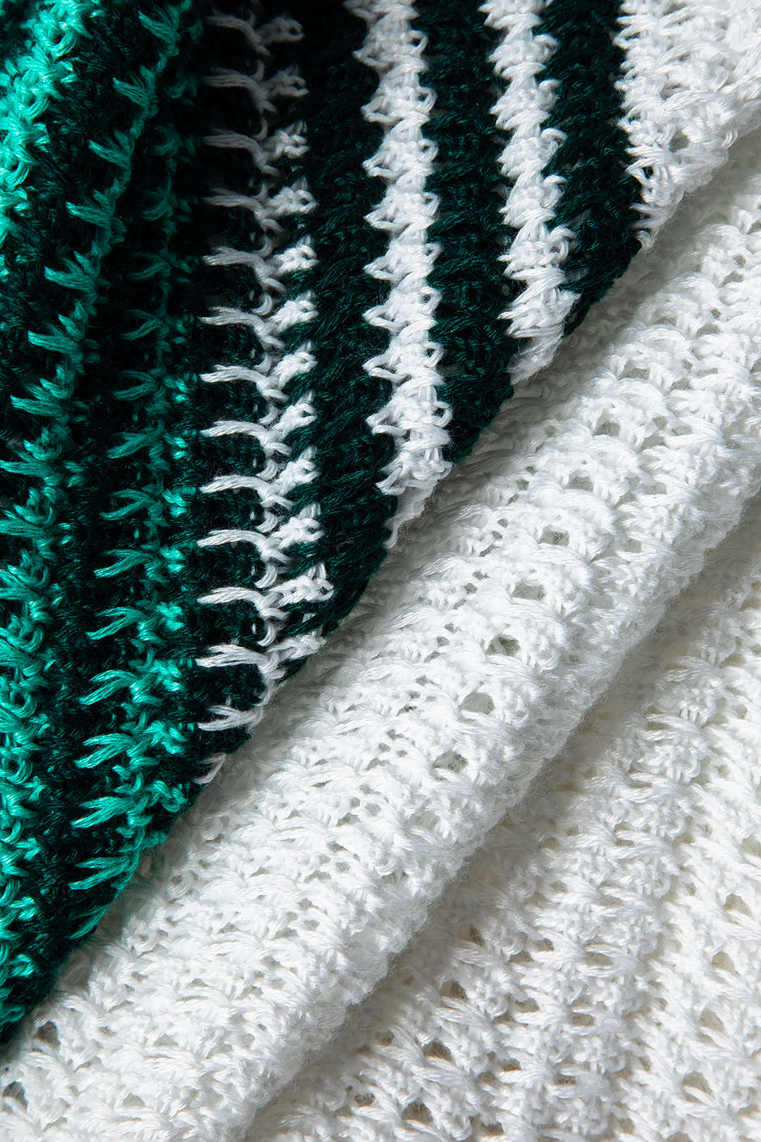 Contrast Crochet Short Sleeve Top