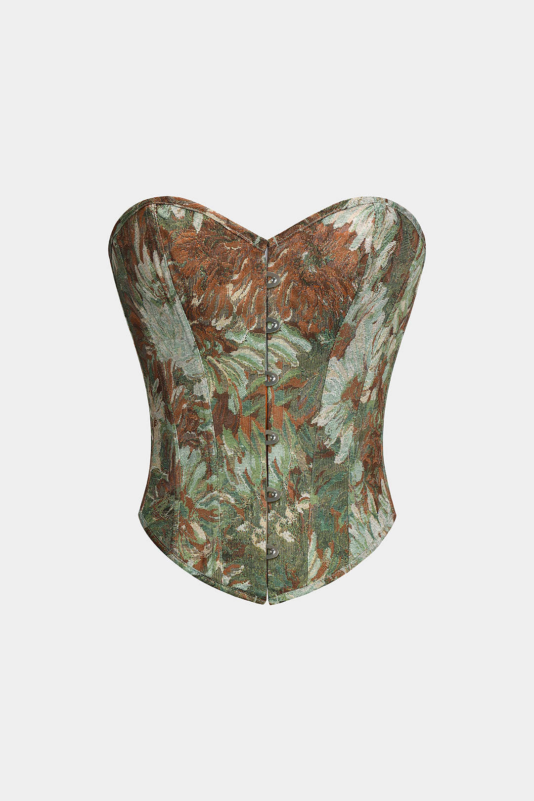 Floral Print Strapless Tie Back Corset Tube Top